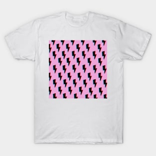 Glitchy Lightning- Black on Lilac T-Shirt